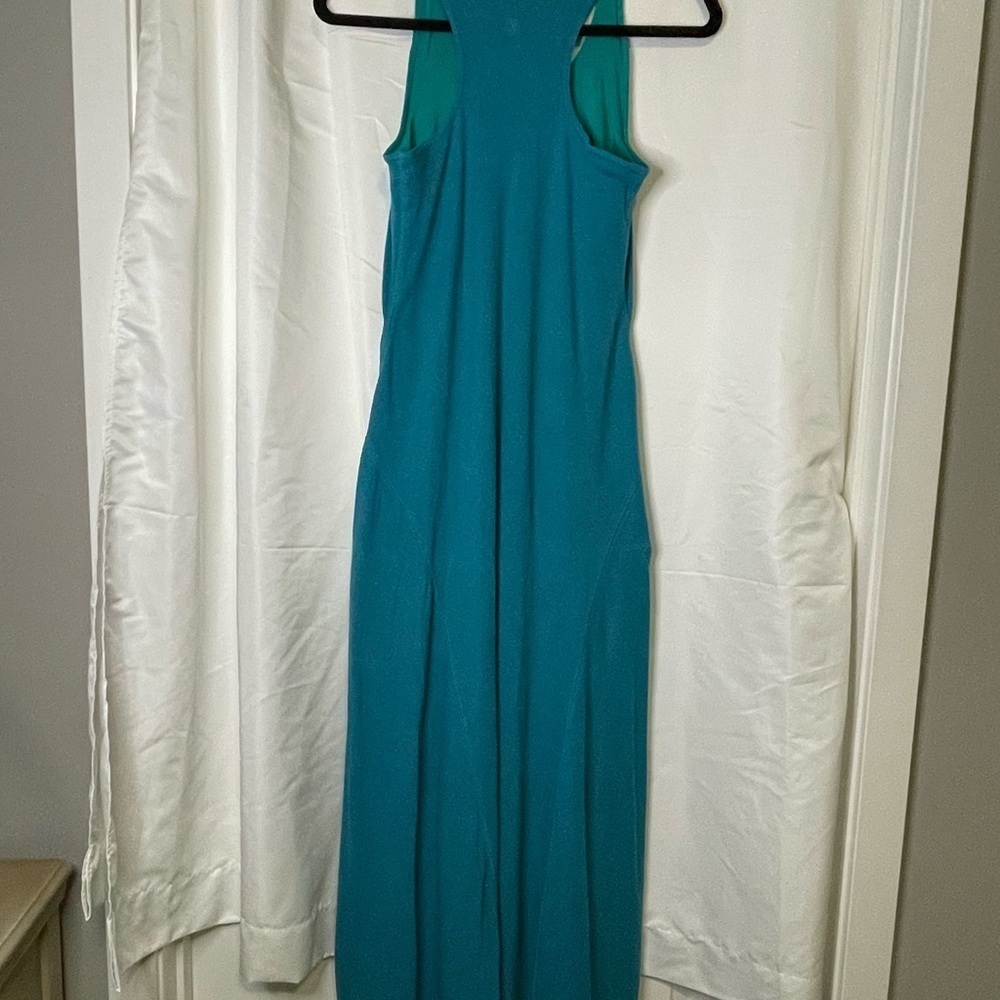 Athleta Blue Ribbed Sleeveless Halter Maxi Dress​​​​ - Picture 5 of 6